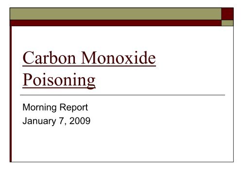 Carbon Monoxide Poisoning