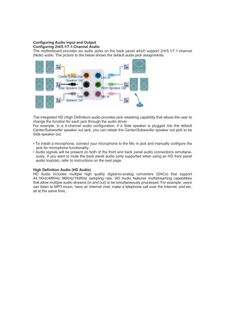 Configuring Audio Input and Output Configuring 2/4/5.1/7.1-Channel ...