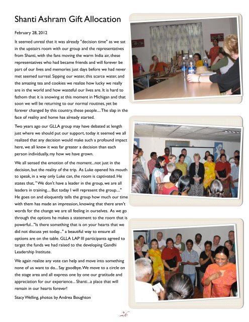 India journal - Great Lakes Leadership Academy - Michigan State ...