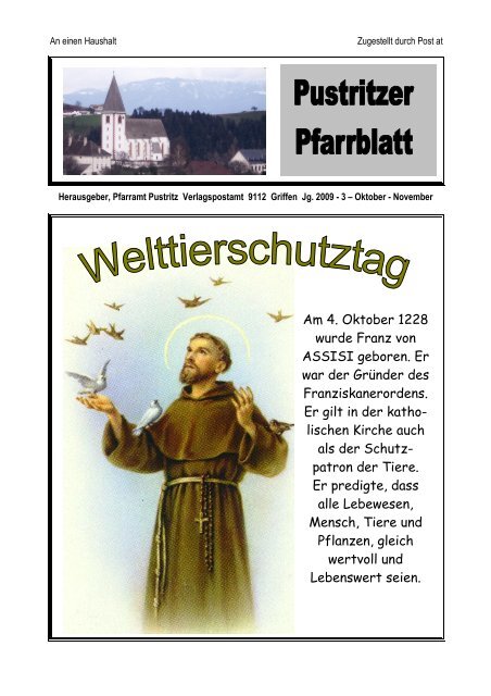 Am 4. Oktober 1228 wurde Franz von ASSISI geboren. Er war - APA