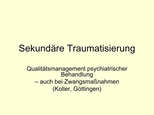 Sekundäre Traumatisierung - APA