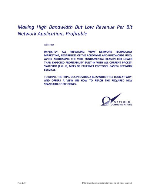 Making High Bandwidth But Low Revenue Per Bit ... - Light Reading