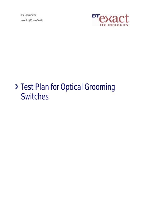 Test Plan for Optical Grooming Switches - Light Reading