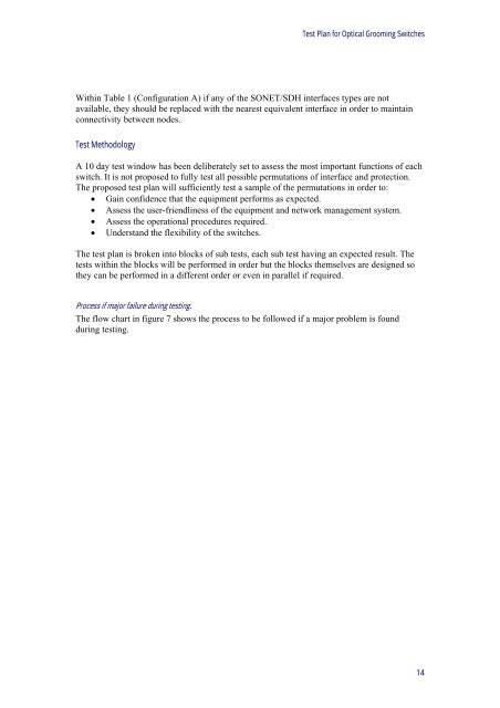 Test Plan for Optical Grooming Switches - Light Reading