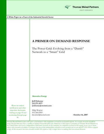 A PRIMER ON DEMAND RESPONSE - Light Reading