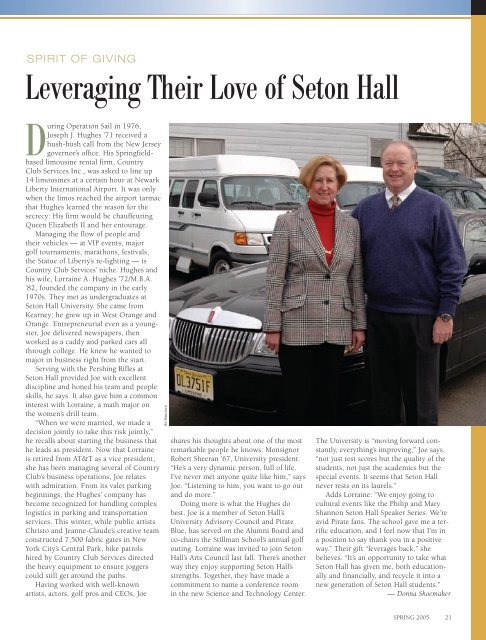 Download the Spring 2005 issue. - Seton Hall University