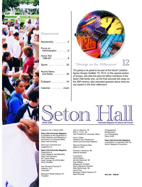 Seton Hall Magazine, Winter 2000 - Seton Hall University