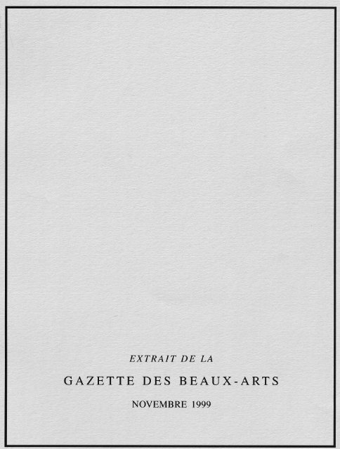 EXTRAIT DE LA GAZETTE DES BEAUX-ARTS