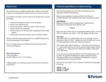 Bästa kund Förbrukningsmätarens bruksanvisning - Fortum