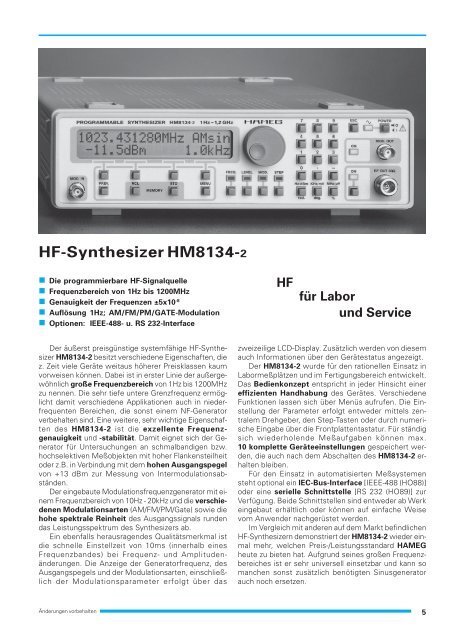 Synthesizer HM8134-2 - Hameg