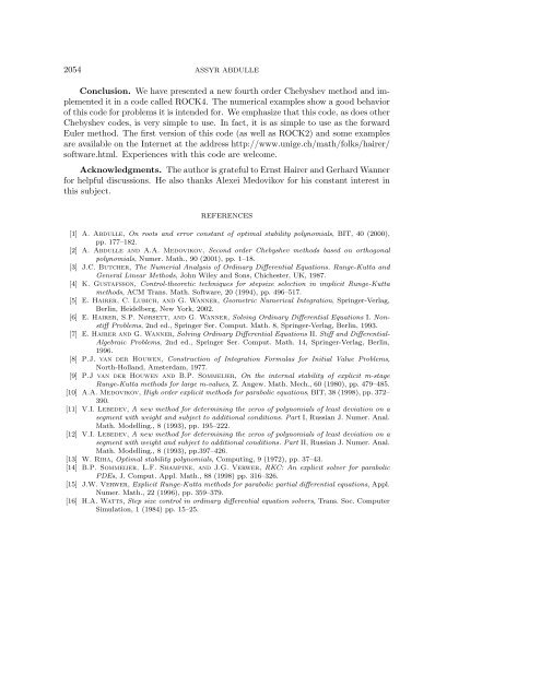 fourth order chebyshev methods with recurrence relation