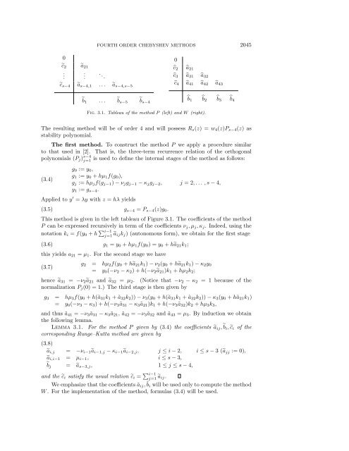 fourth order chebyshev methods with recurrence relation