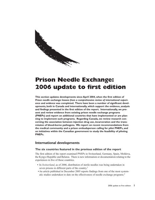 Prison Needle Exchange: Lessons from a Comprehensive Review ...