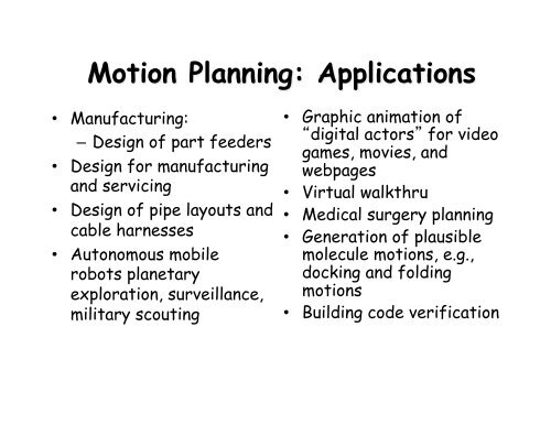 Slides - Geometric Algorithms for Modeling, Motion, and Animation