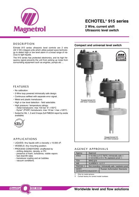 ECHOTEL® 915 series - Magnetrol International