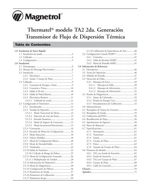 Thermatel® Modelo TA2 2da. Generación - Magnetrol International