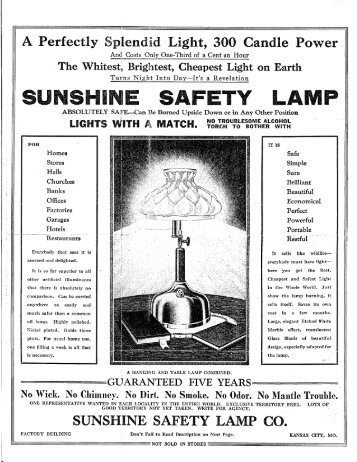 Sunshine Safety Advertising Flyer 3 Late 1920's