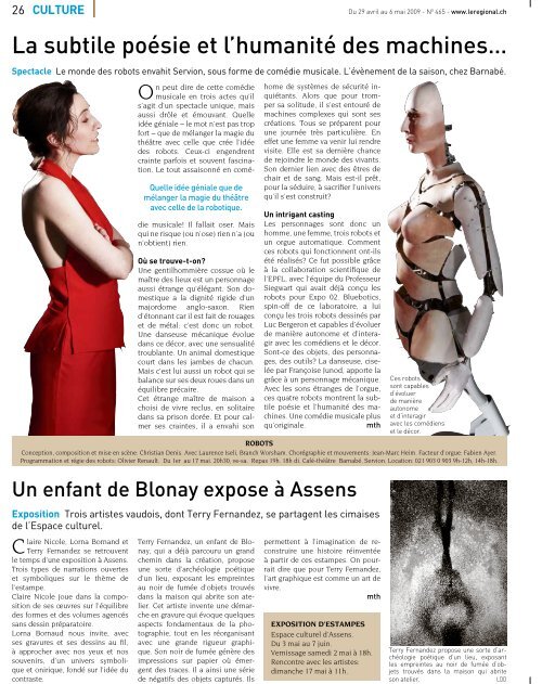 Humains et robots face à face sur scène