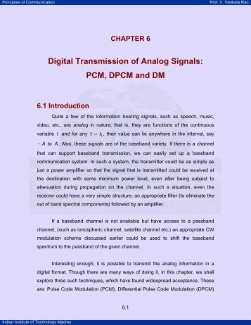 Digital Transmission of Analog Signals - nptel - Indian Institute of ...