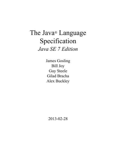 The Java Language Specification