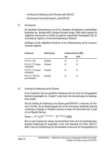 Schalltechnische Untersuchung