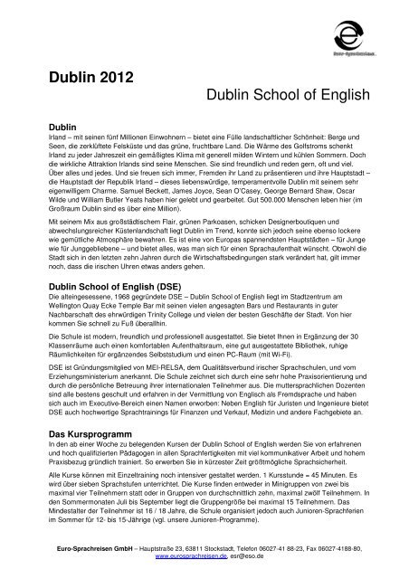 Englisch in Dublin - ESO