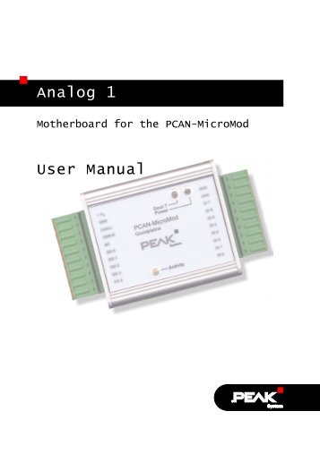 PCAN-Micromod Analog 1 Manual - Grid Connect