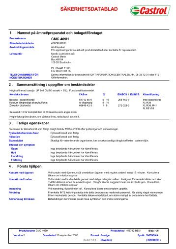 4103 CMC 409H (Swedish (SE)) BP EU SDS - Sweden [SE-MAR ...