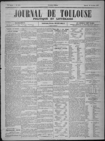 20 Octobre 1877 - Bibliothèque de Toulouse