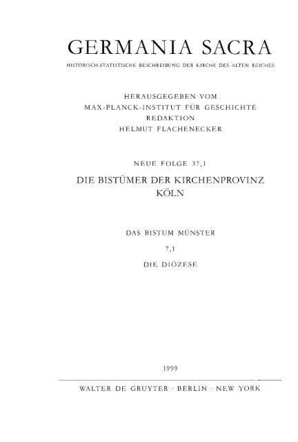 Das Bistum Münster 7,1. Die Diözese - Germania Sacra