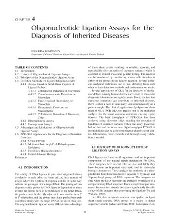 Oligonucleotide Ligation Assays for the Diagnosis of Inherited ...