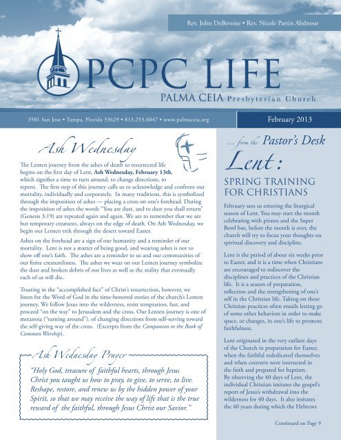 PCPC Life February 13 Newsletter - Palma Ceia Presbyterian Church