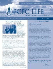 PCPC Life October 12 Newsletter - Palma Ceia Presbyterian Church