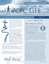 PCPC Life March 13 Newsletter - Palma Ceia Presbyterian Church