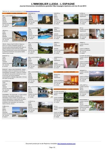 Journal immobilier L - Immobilier en Espagne - Repimmo