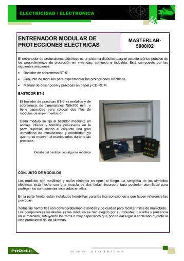 entrenador modular de protecciones eléctricas masterlab