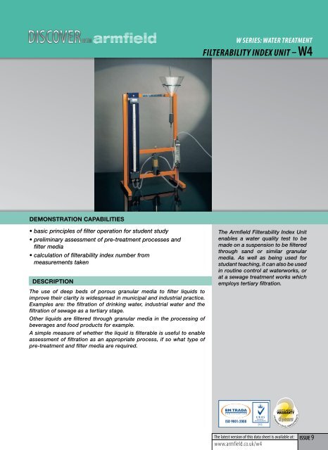 PDF datasheet - Armfield