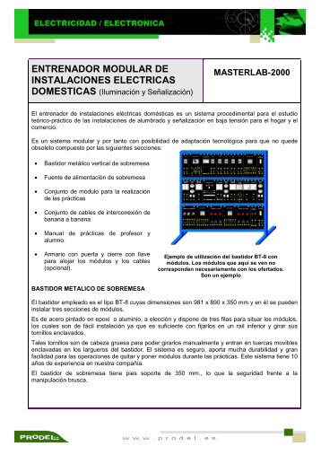 entrenador modular de instalaciones electricas domesticas