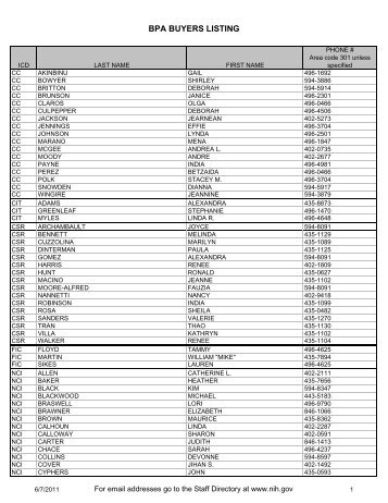 NIH Buyer Listing