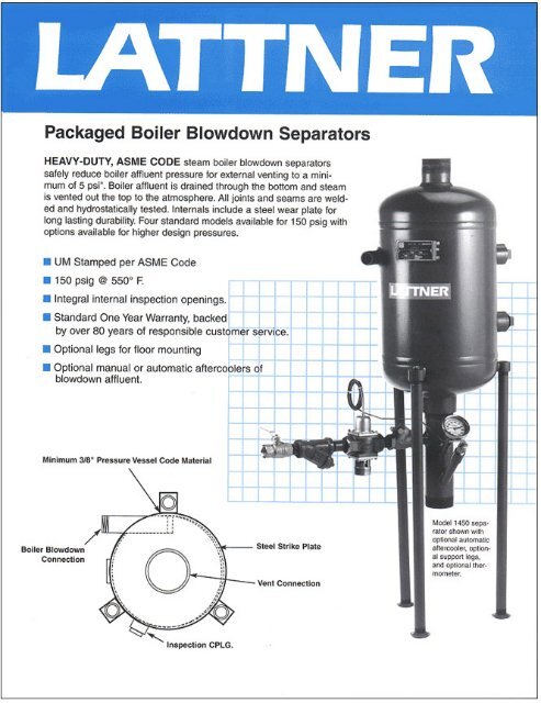Blowdown Separators - Lattner Boiler Company