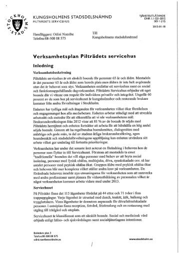 Äldreomsorg Pilträdets servicehus - Insyn