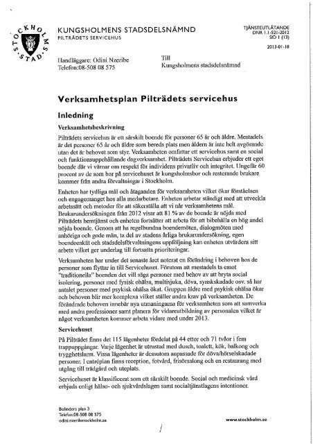 Äldreomsorg Pilträdets servicehus - Insyn