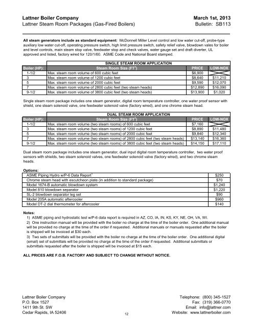 March 2013 - Lattner Boiler Company