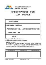 SPECIFICATIONS FOR LCD MODULE - OLED-LCD-TFT