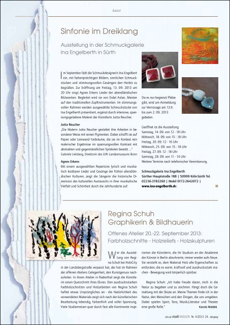 stadtMAGAZIN köln-süd | Ausgabe August/September 2013