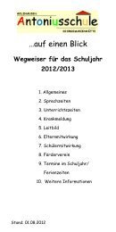 Wegweiser für das Schuljahr 2012/2013 - Antoniusschule