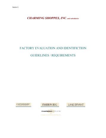 Vendor Factory Evaluation Procedure - Charming Shoppes Vendor ...