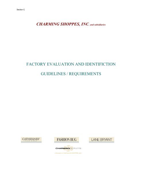 Vendor Factory Evaluation Procedure - Charming Shoppes Vendor ...