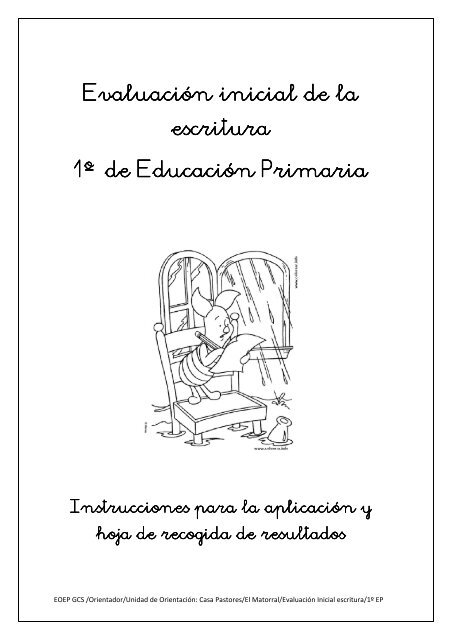 Evaluación inicial de Evaluación inicial de la escritura escritura 1º ...