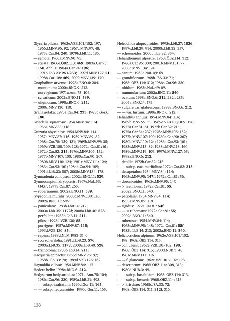 Die Veröffentlichungen von Helmut Melzer und ein Index der in ...